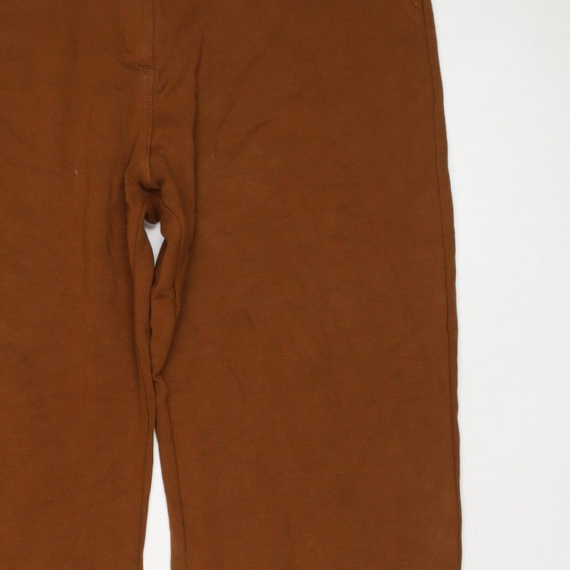 Next Women Brown Size 22 Straight Stretch Trousers with Pockets