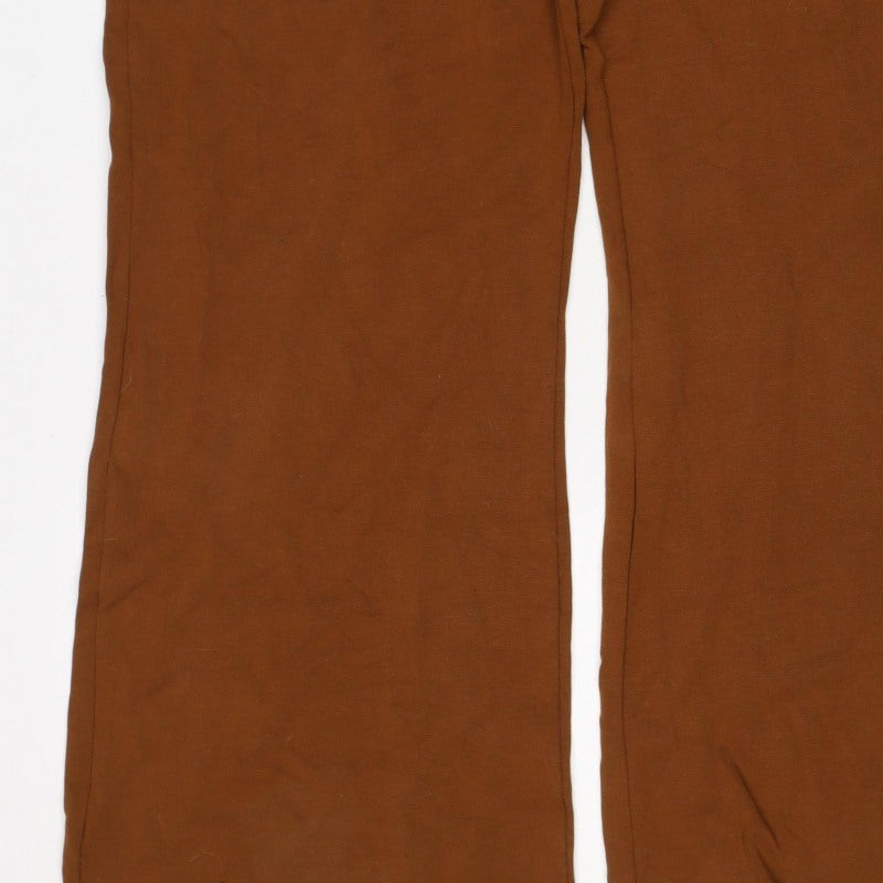 Next Women Brown Size 22 Straight Stretch Trousers with Pockets