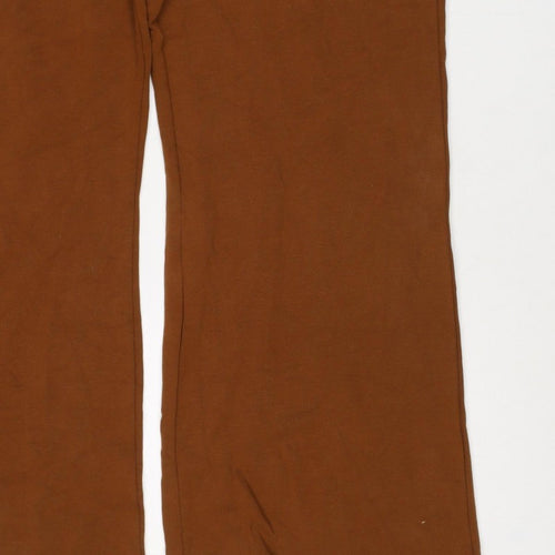 Next Women Brown Size 22 Straight Stretch Trousers with Pockets