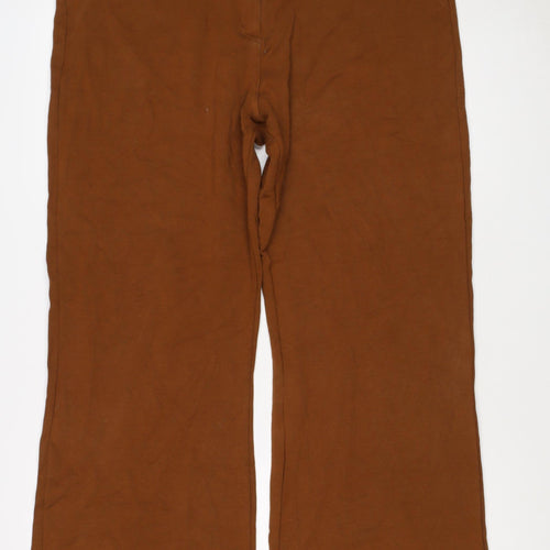 Next Women Brown Size 22 Straight Stretch Trousers with Pockets