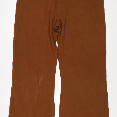 Next Women Brown Size 22 Straight Stretch Trousers with Pockets