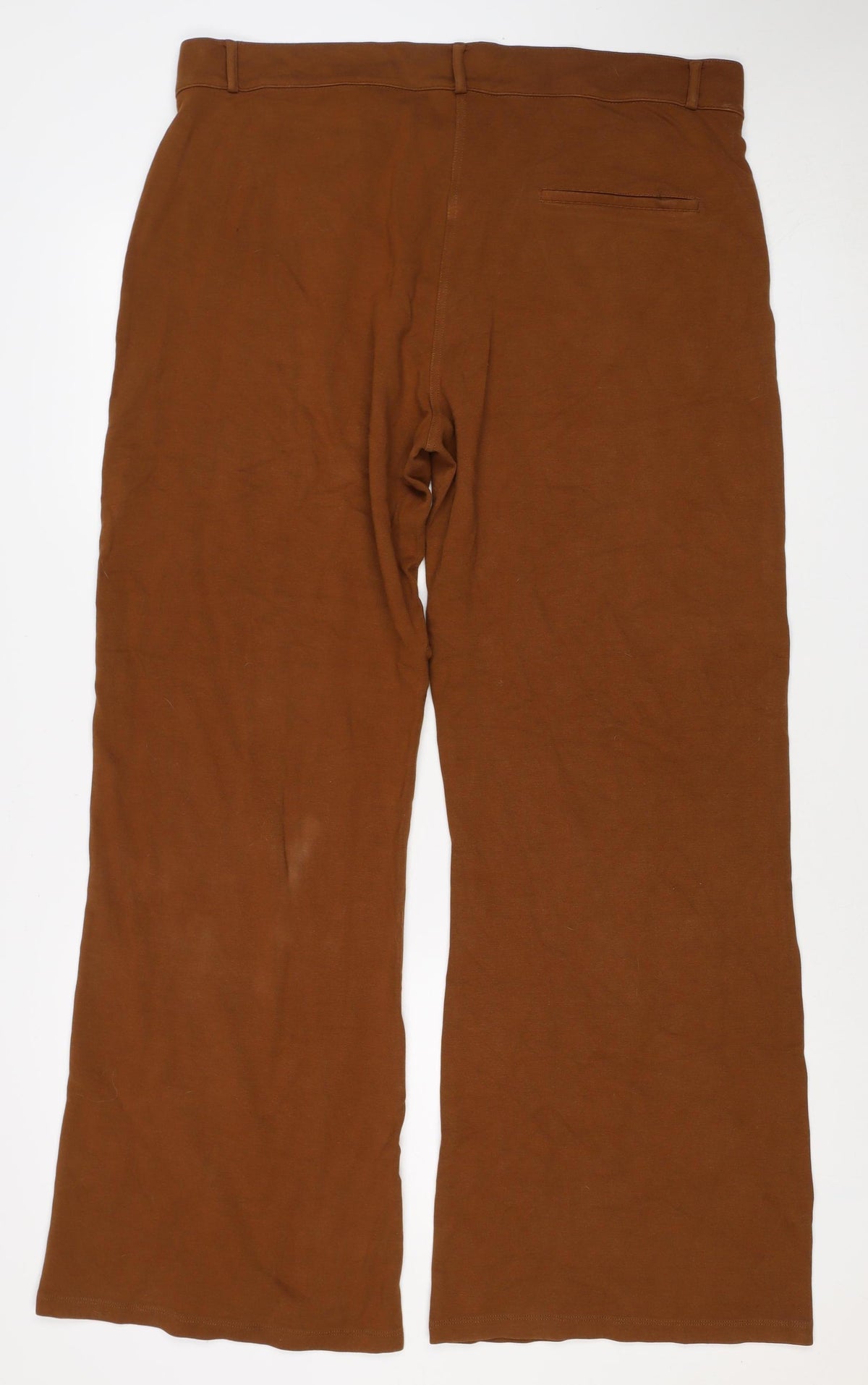 Next Women Brown Size 22 Straight Stretch Trousers with Pockets