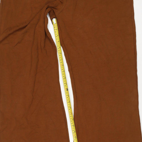 Next Women Brown Size 22 Straight Stretch Trousers with Pockets