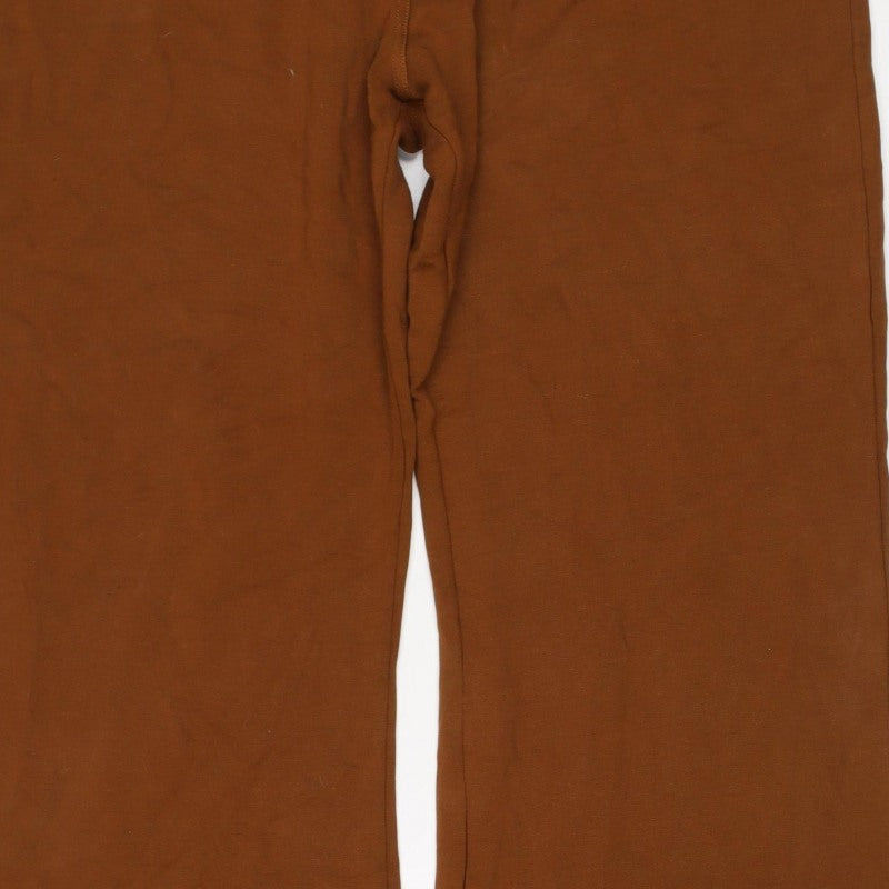 Next Women Brown Size 22 Straight Stretch Trousers with Pockets