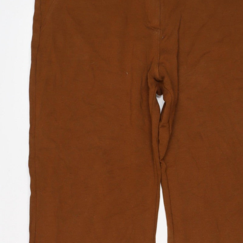 Next Women Brown Size 22 Straight Stretch Trousers with Pockets