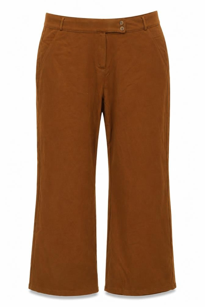 Next Women Brown Size 22 Straight Stretch Trousers with Pockets