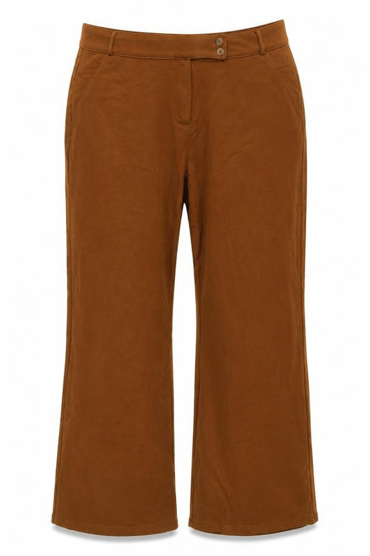 Next Women Brown Size 22 Straight Stretch Trousers with Pockets