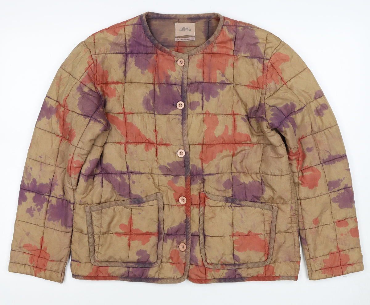 Urban Outfitters Women Multicoloured S Quilted Silk Puffer Jacket