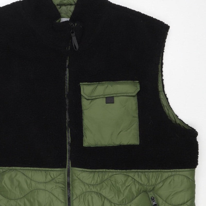 TU Men’s Green Black XL Quilted Fleece Padded Bodywarmer Jacket