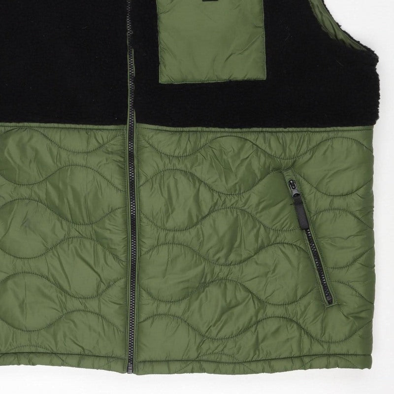 TU Men’s Green Black XL Quilted Fleece Padded Bodywarmer Jacket