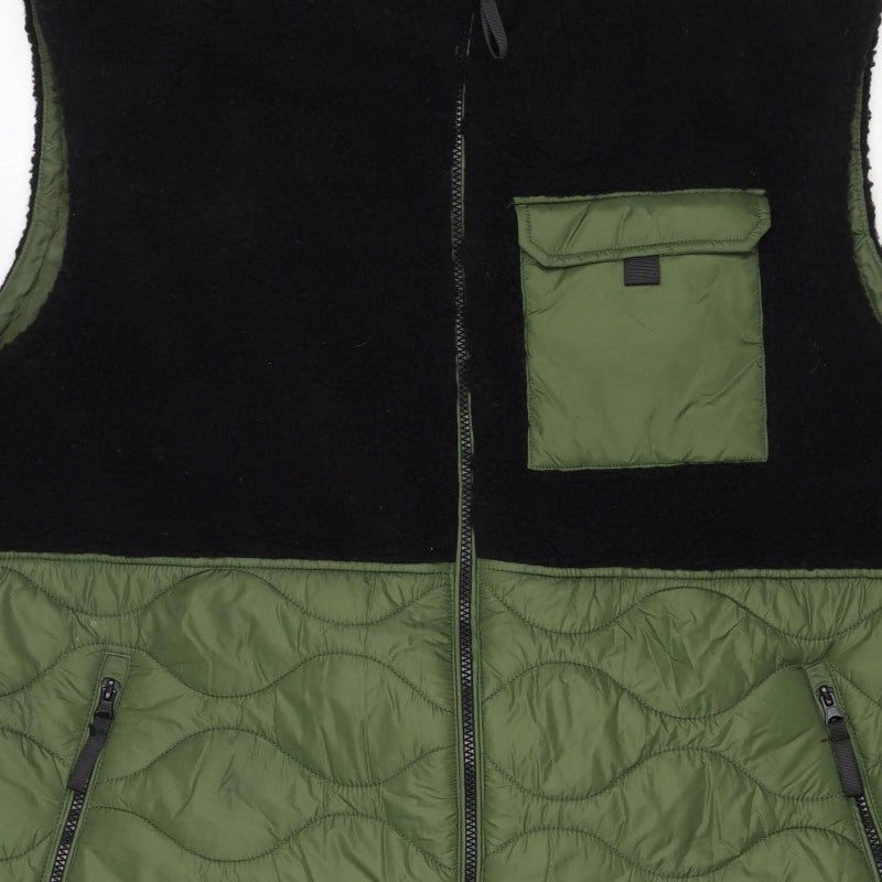 TU Men’s Green Black XL Quilted Fleece Padded Bodywarmer Jacket