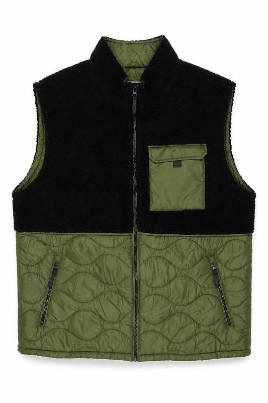 TU Men’s Green Black XL Quilted Fleece Padded Bodywarmer Jacket