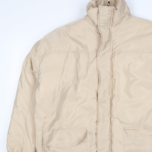 PrettyLittleThing Women's Beige S Puffer Jacket Removable Sleeves