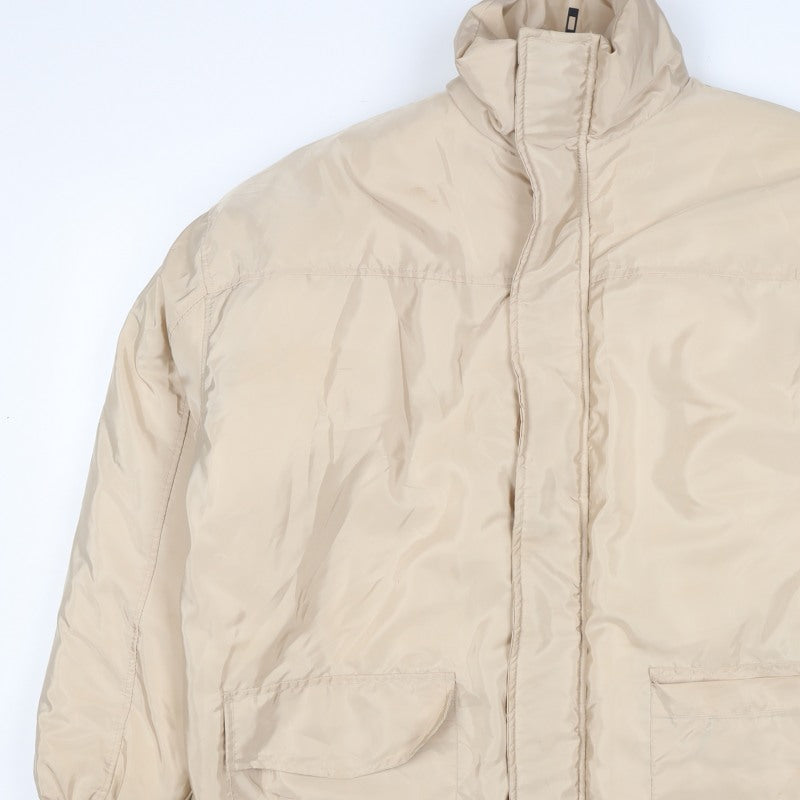 PrettyLittleThing Women's Beige S Puffer Jacket Removable Sleeves
