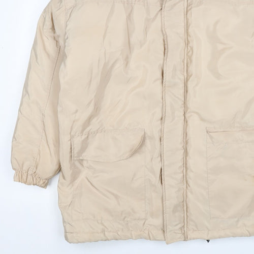 PrettyLittleThing Women's Beige S Puffer Jacket Removable Sleeves