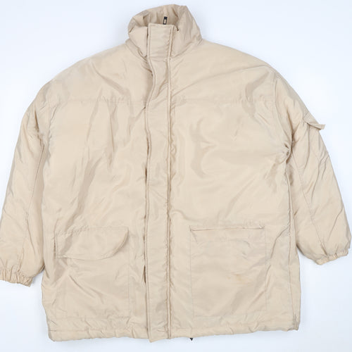 PrettyLittleThing Women's Beige S Puffer Jacket Removable Sleeves