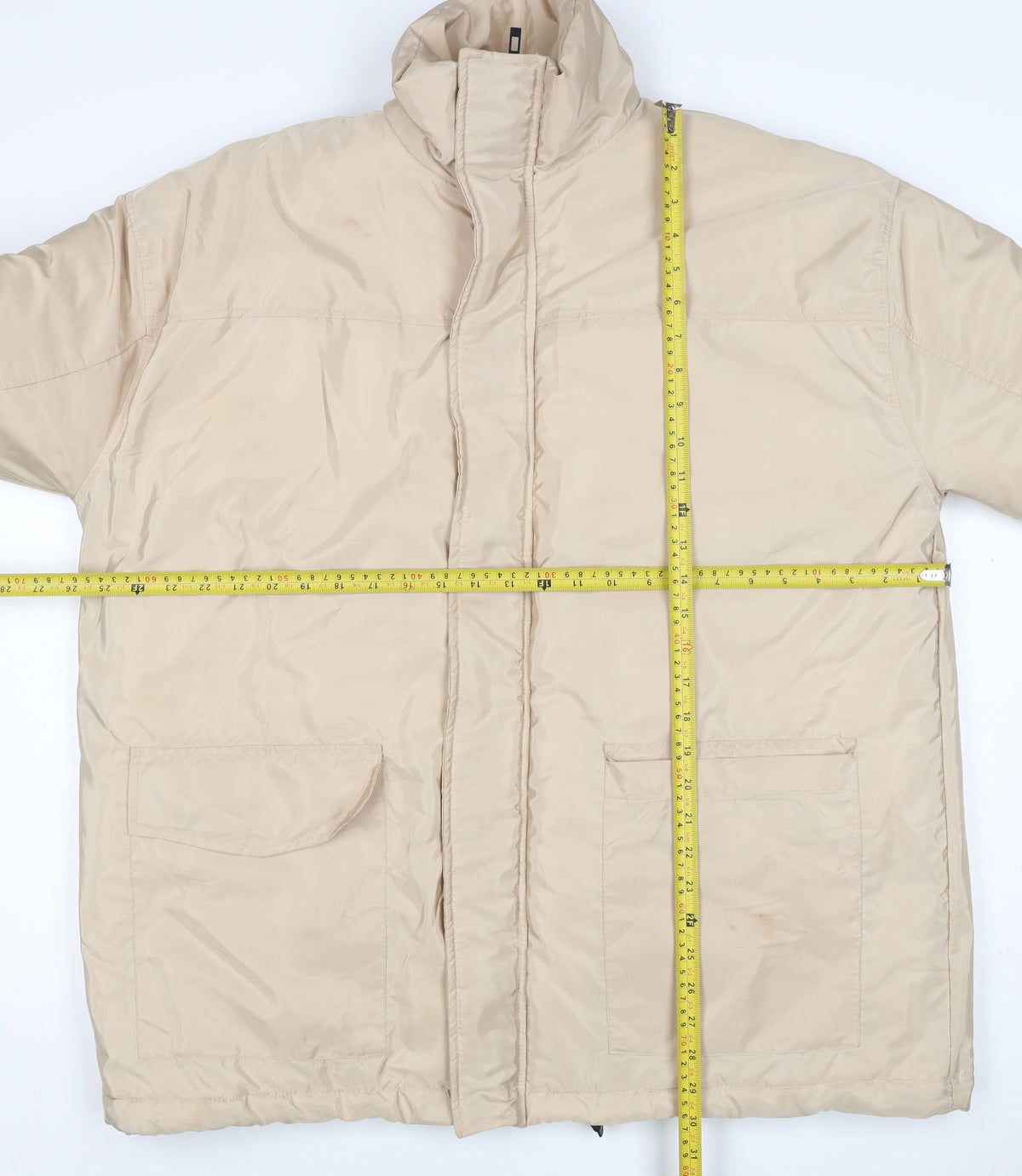 PrettyLittleThing Women's Beige S Puffer Jacket Removable Sleeves