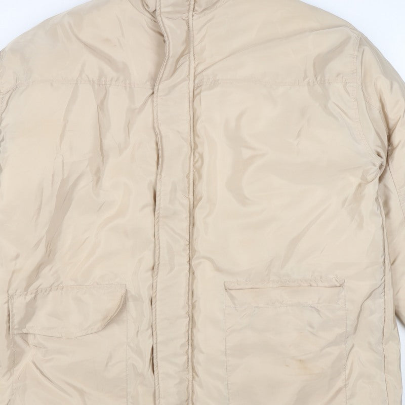 PrettyLittleThing Women's Beige S Puffer Jacket Removable Sleeves