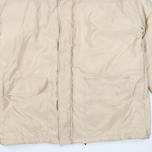 PrettyLittleThing Women's Beige S Puffer Jacket Removable Sleeves