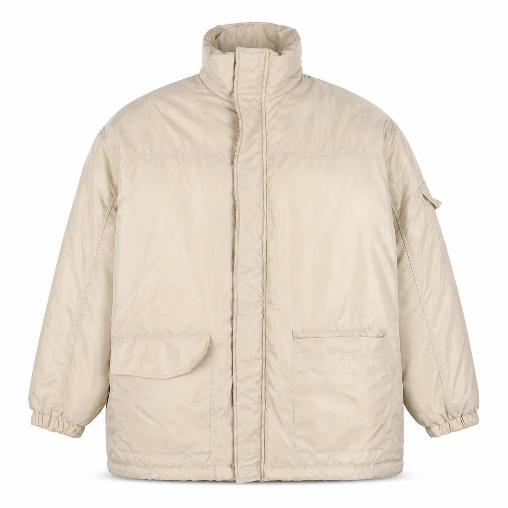 PrettyLittleThing Women's Beige S Puffer Jacket Removable Sleeves
