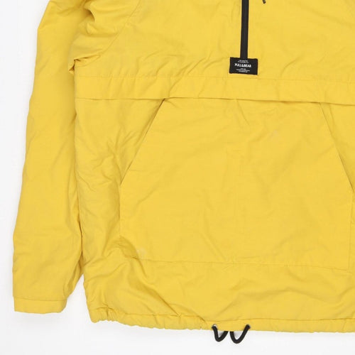 Pull&Bear Women Yellow M Hooded Anorak Padded Half Zip Jacket
