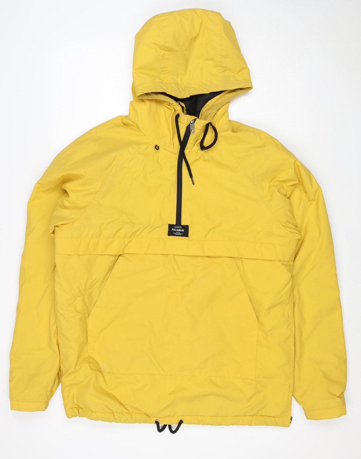 Pull&Bear Women Yellow M Hooded Anorak Padded Half Zip Jacket