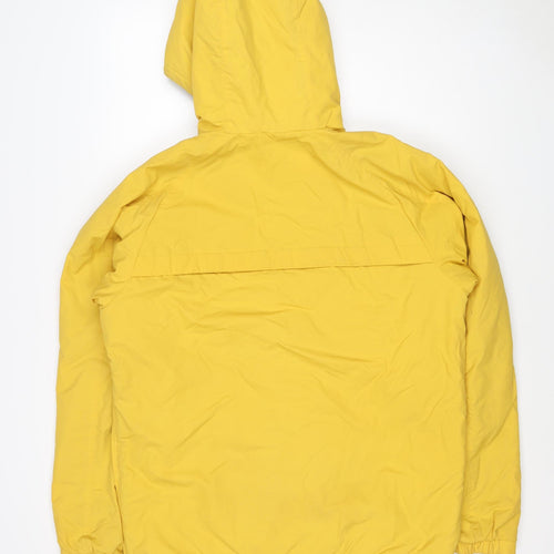 Pull&Bear Women Yellow M Hooded Anorak Padded Half Zip Jacket