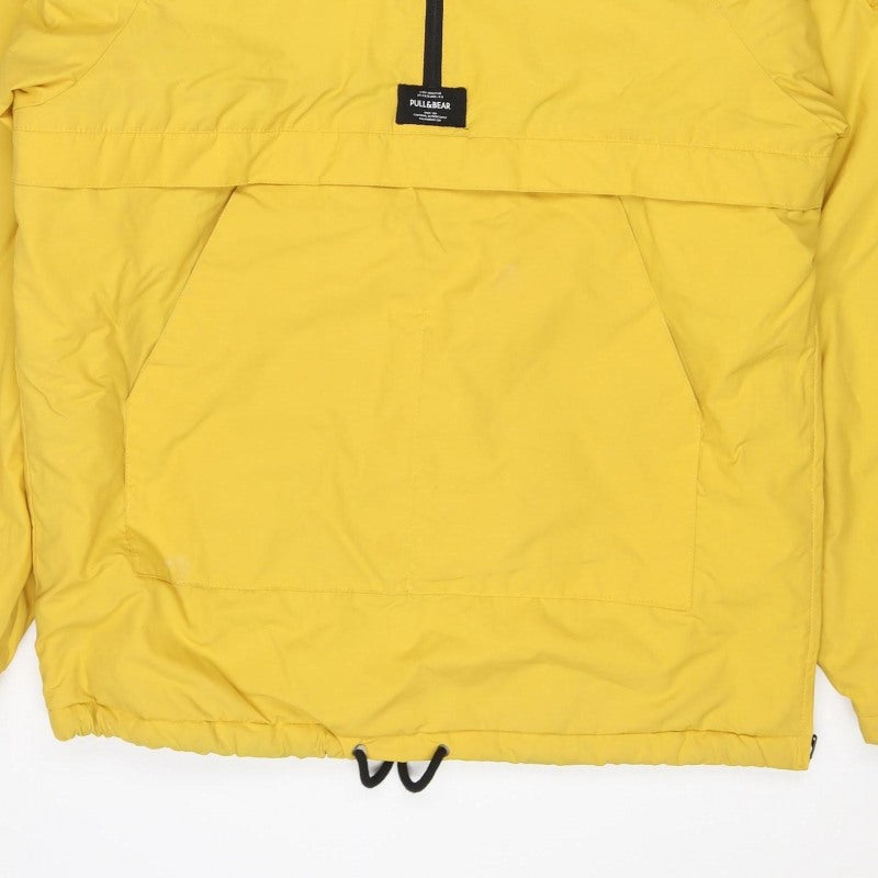 Pull&Bear Women Yellow M Hooded Anorak Padded Half Zip Jacket