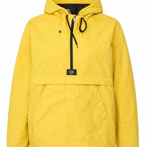 Pull&Bear Women Yellow M Hooded Anorak Padded Half Zip Jacket