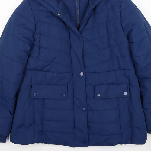 Cotton Traders Women’s Blue Size 16 Hooded Puffer Jacket