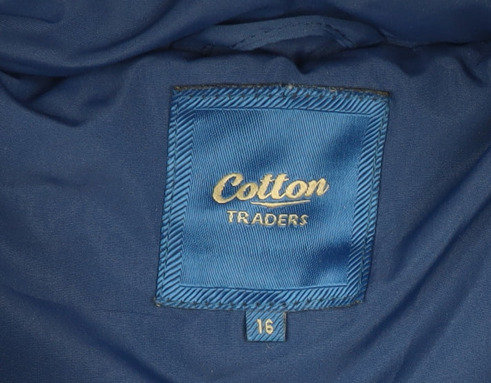 Cotton Traders Women’s Blue Size 16 Hooded Puffer Jacket