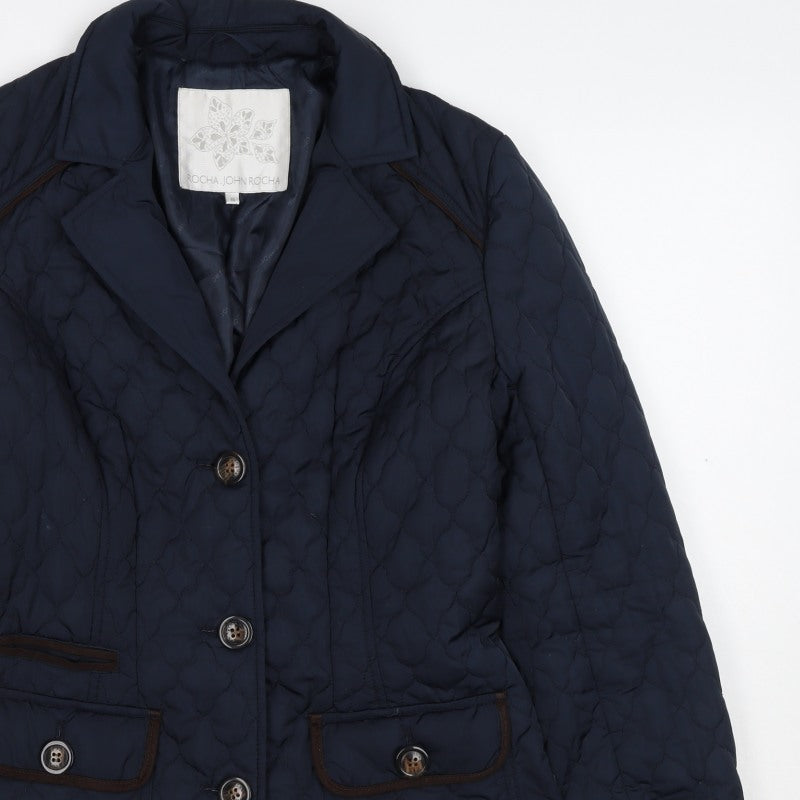 Rocha John Rocha Women’s Blue Size 10 Quilted Padded Jacket