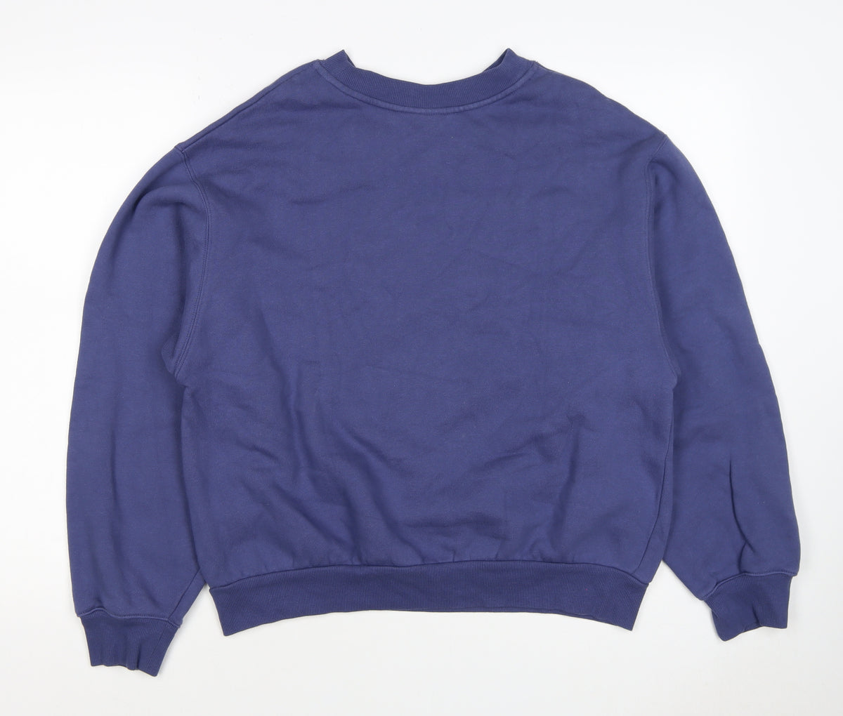 Close-up detail of Mousy Women’s Blue One Size Pullover Sweatshirt Embroidered Logo