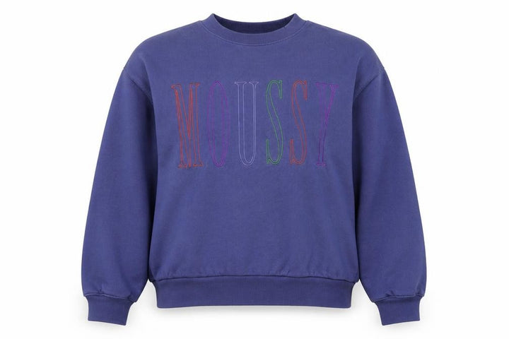 Mousy Women’s Blue One Size Pullover Sweatshirt Embroidered Logo