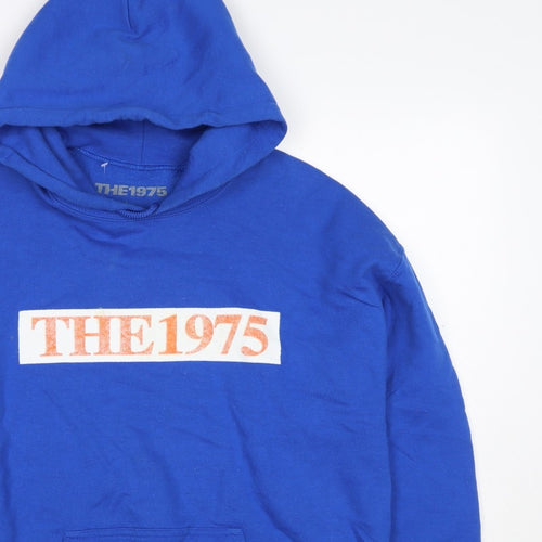 The 1975 Men’s Blue L Pullover Hoodie Music Tour Graphic Pocket