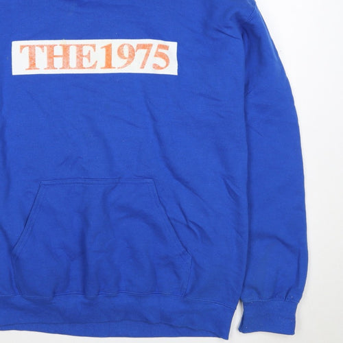 The 1975 Men’s Blue L Pullover Hoodie Music Tour Graphic Pocket