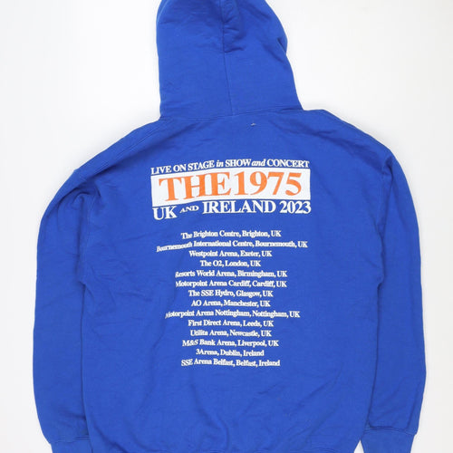 The 1975 Men’s Blue L Pullover Hoodie Music Tour Graphic Pocket