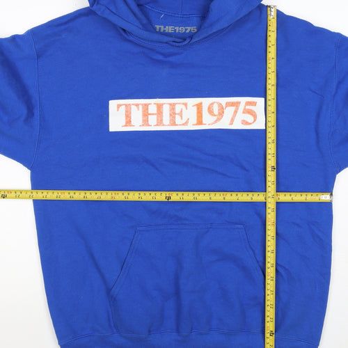 The 1975 Men’s Blue L Pullover Hoodie Music Tour Graphic Pocket
