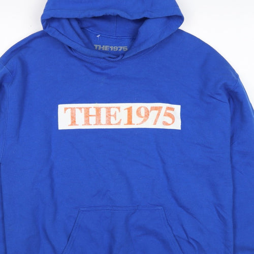 The 1975 Men’s Blue L Pullover Hoodie Music Tour Graphic Pocket