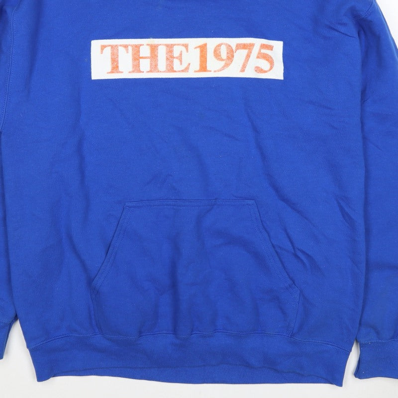 The 1975 Men’s Blue L Pullover Hoodie Music Tour Graphic Pocket