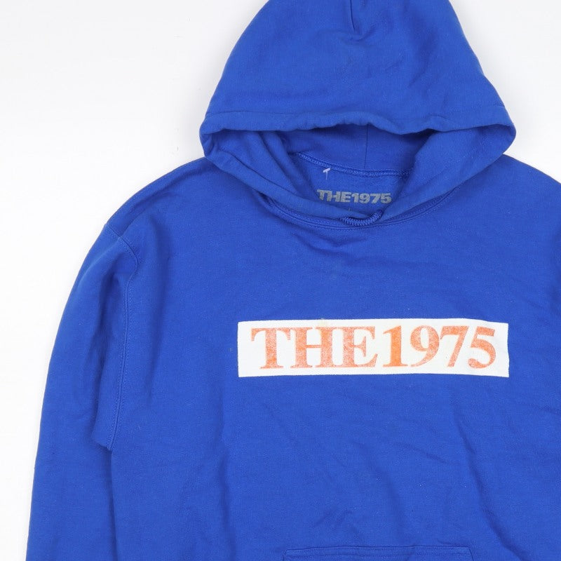 The 1975 Men’s Blue L Pullover Hoodie Music Tour Graphic Pocket