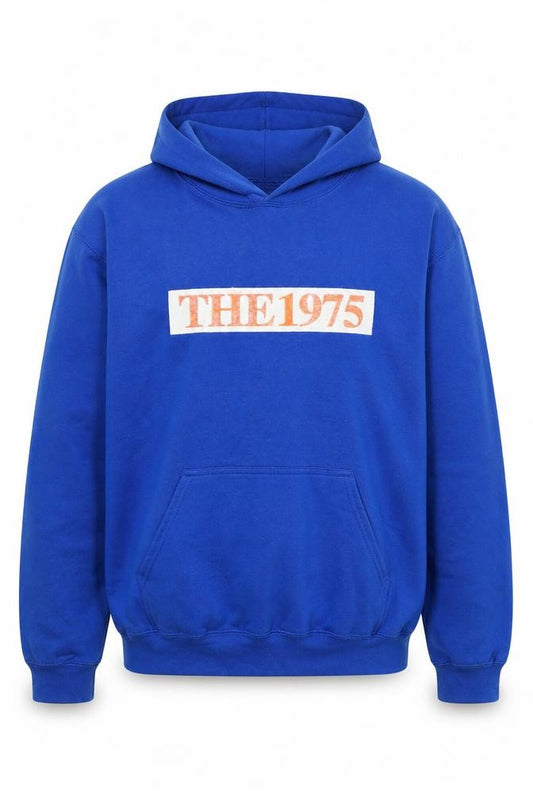 The 1975 Men’s Blue L Pullover Hoodie Music Tour Graphic Pocket