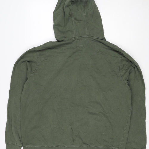 GUESS Men’s Green XL Regular Fit Pullover Logo Hoodie Fleece