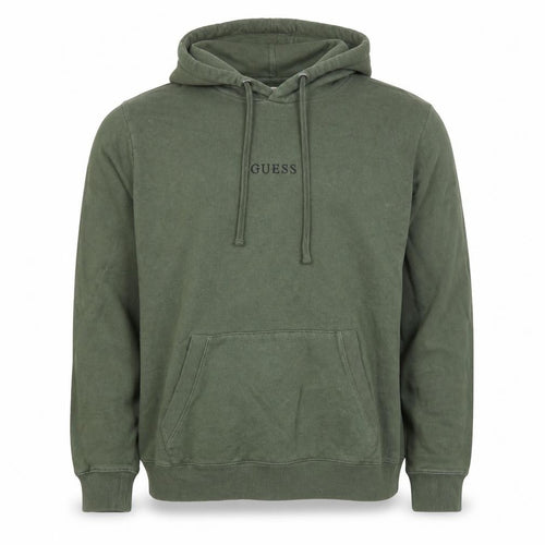 GUESS Men’s Green XL Regular Fit Pullover Logo Hoodie Fleece