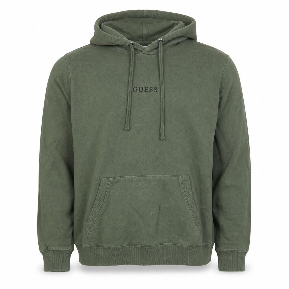 GUESS Men’s Green XL Regular Fit Pullover Logo Hoodie Fleece