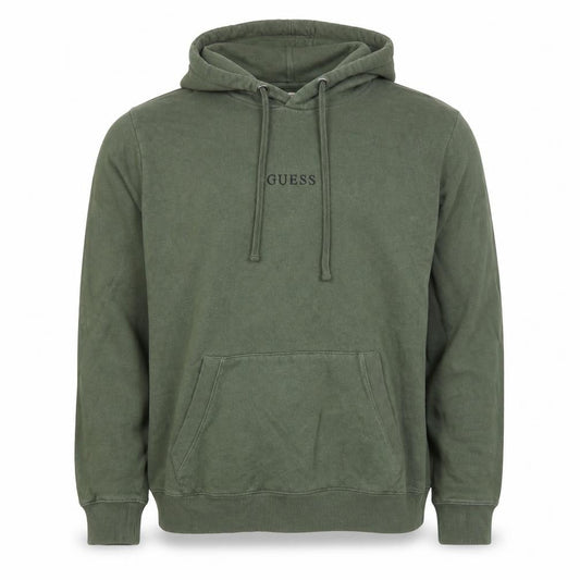 GUESS Men’s Green XL Regular Fit Pullover Logo Hoodie Fleece