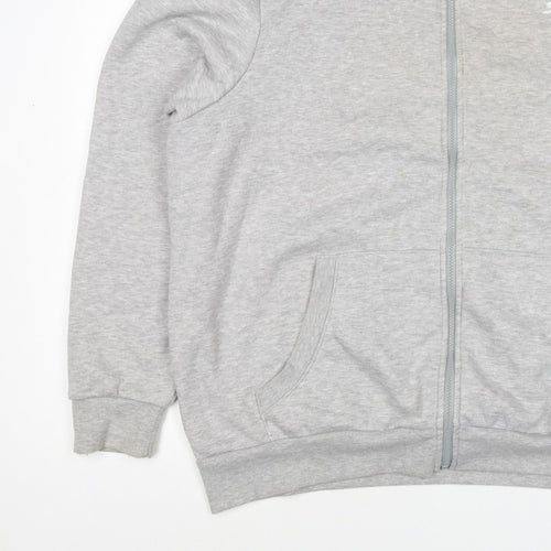 Slazenger Men's Grey 2XL Full Zip High Neck Logo Sweatshirt