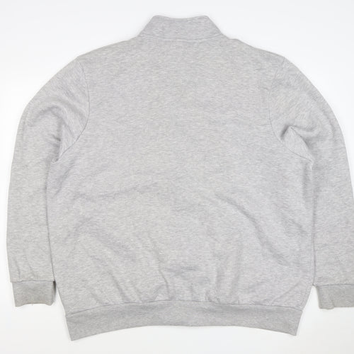 Slazenger Men's Grey 2XL Full Zip High Neck Logo Sweatshirt
