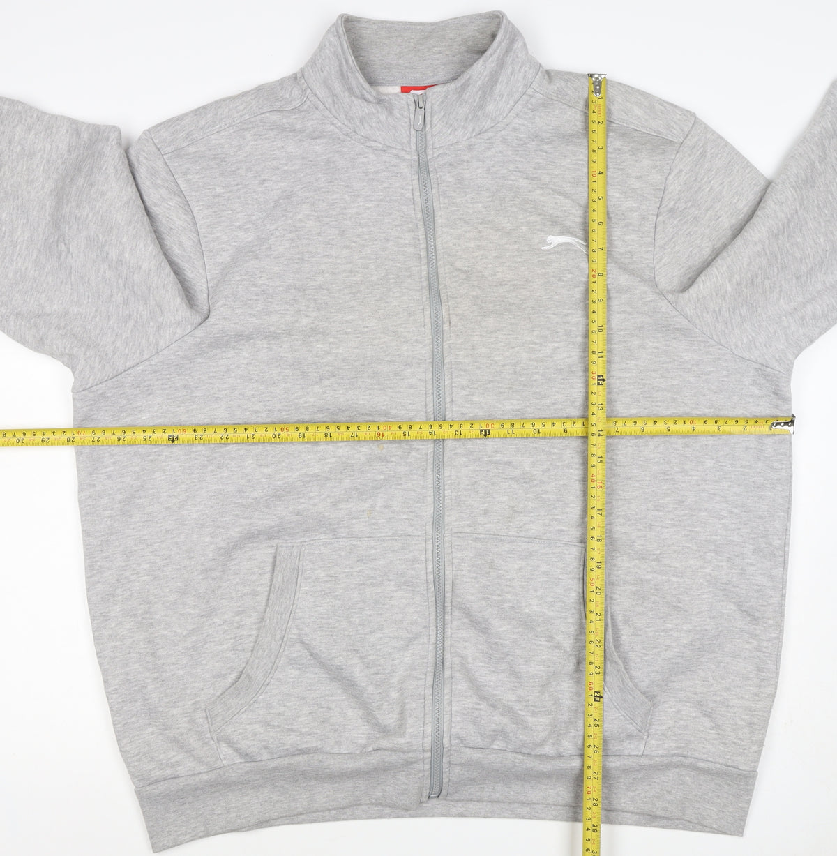 Slazenger Men's Grey 2XL Full Zip High Neck Logo Sweatshirt