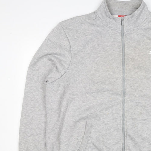 Slazenger Men's Grey 2XL Full Zip High Neck Logo Sweatshirt